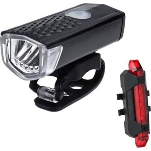 Bike Bicycle Light USB LED Rechargeable Set Mountain Cycle Front Back Headlight Lamp Flashlight
