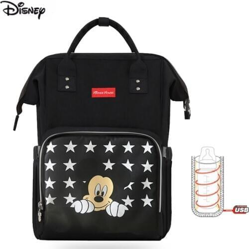 Disney Mommy Bag Star Wave Point Waterproof Multifunction Mother Baby Backpack Black Grey Wholesale Diaper Backpack For Nappies