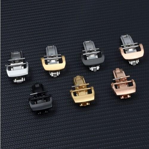 Top quality black silver steel Buckle 18mm 20mm for Watchband watch band strap buckle For Richard Watch Mille Bracelet RM logo