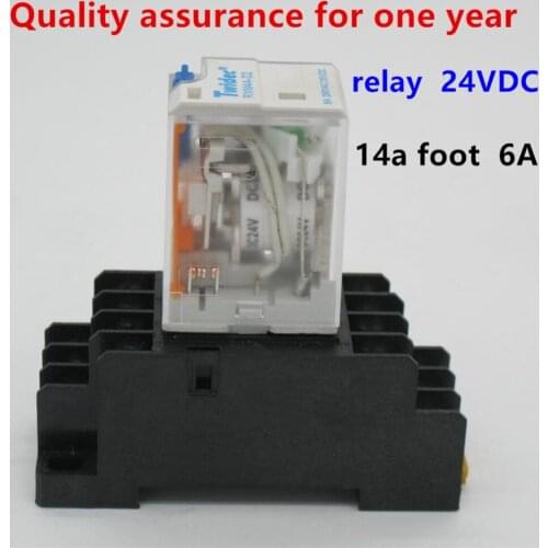 5pcs High-quality electromagnetic relay 24V DC Coil 4PDT Power Relay MY4NJ HH54P-L 14 Pin w micro mini relay + Socket Base