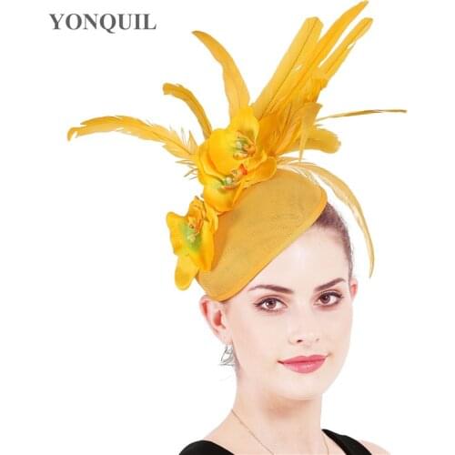 Ladies Fascinator Hats Hair Clip Elegant Bride Wedding Headpiece And Fascinators For Women Elegant Church Fedora Hats Feather