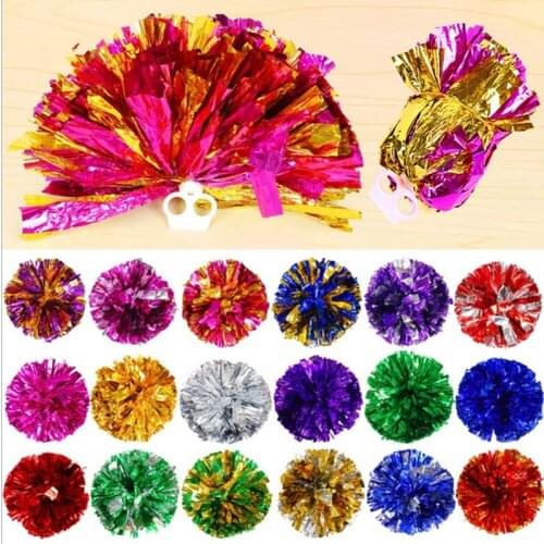 10pcs/lot Cheerleader Pom Poms Cheerleading Pompoms Cheer Pom Majorettes Hand Flower Aerobics Balls Sports