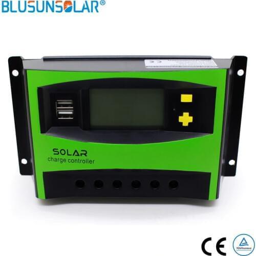 20A-60A 12/24V MPPT LCD Display Solar PV Charge Regulators PWM Solar Charger Controller Dual USB Solar Charge Controller