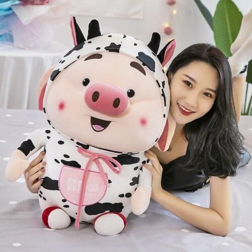 35/40cm Kawaii Creative Transforming Pig Plush Toys Stuffed Soft Animal Sleeping Pillow for Girl Birthday Valentines Gift