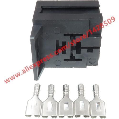 5 Sets 5 Pin Automotive Relay Base Holder Socket With Mounting Bracket For 5Pin Relays 3334485008