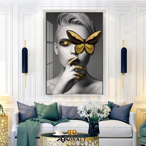 Abstract Canvas Painting Decorative Picture Nordic Butterfly Woman Posters on the Wall in the Office Wall Art Hoom Decor Cuadros