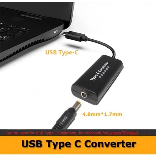 4.8*1.7mm to USB Type C Male Power Adapter Converter Dc Plug Power Jack Connector Charger for Laptop Mobile Phones 5V 9V 20V 45W