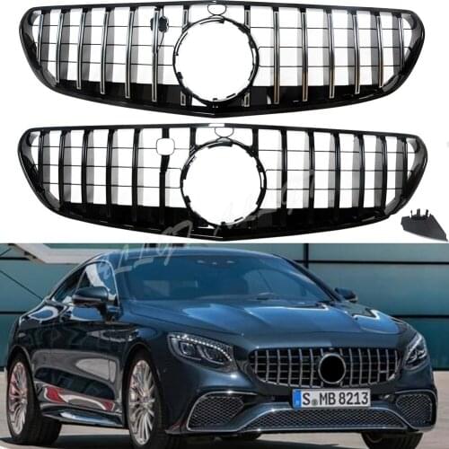 Car Front Racing Grill Billet Bumper Grille Upper Cover For Mercedes-Benz W217 S-Coupe 2018 2019 2020