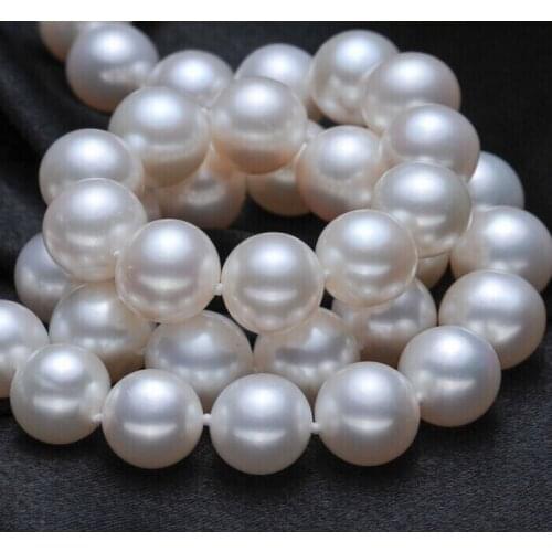 Free shipping Free shipping 10-11mm genuine south seas white pearl necklace 18inch