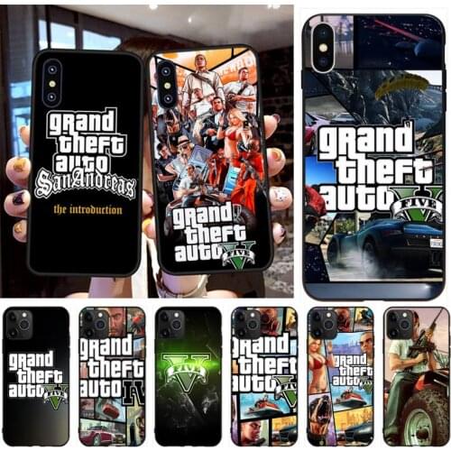 PENGHUWAN rockstar gta 5 Grand Theft DIY Painted Bling Phone Case for iPhone 11 pro XS MAX 8 7 6 6S Plus X 5S SE XR case