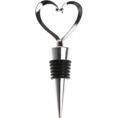 Elegant Love Heart Shaped Twist Thread Sealed Wine Bottle Stopper For Bar