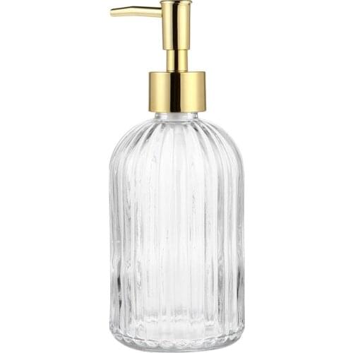 2pcs 400ml Pressed Transparent Shower Gel Bottle Glass Bottle Filling Press Type Lotion Dispenser Bottles Bathroom Pump Bottles