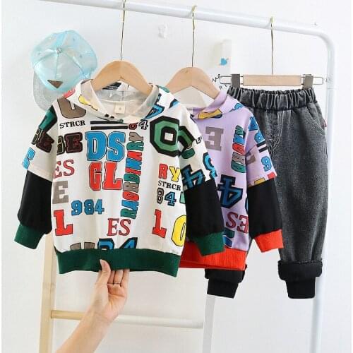 Children Clothing Sets Winter Autumn Baby Boys Girls Clothing Sets Fashion coat +t-shirt +pants 3 Pcs suits kids clothes