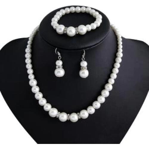 African jewelry fashion classic personality wild imitation pearl necklace bride suit wholesale Jewelry Sets Parure Bijoux Femme