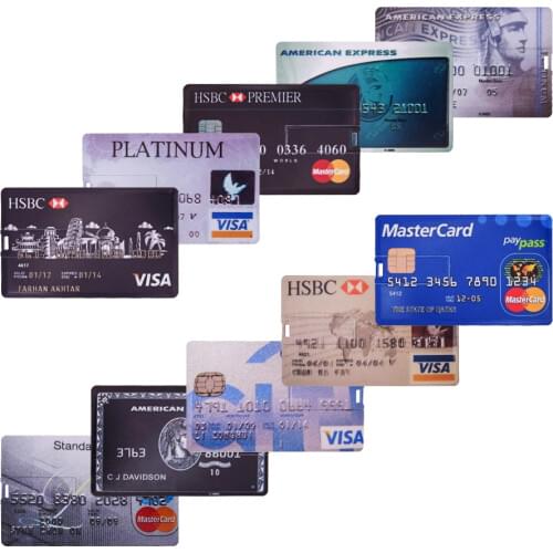 Credit Bank Card HSBC Master Card Memory Stick Flash Usb 8GB 16GB Pendrive USB Flash Drive 32GB 64GB Pen Drive Flashdrive Gift
