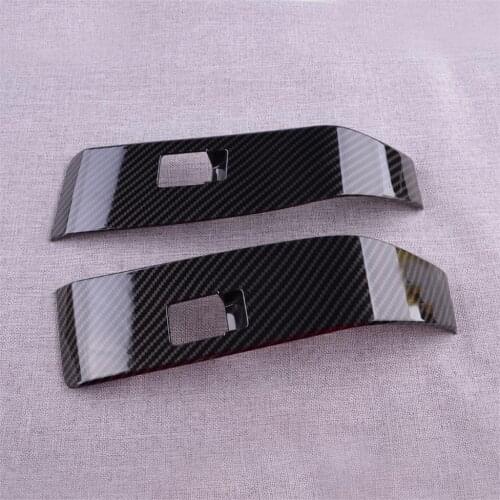 CITALL 2Pcs/Set Interior Rear Door Window Lift Regulator Cover Fit For Toyota Tacoma 2016-2019 2020 Carbon Fiber Style Black