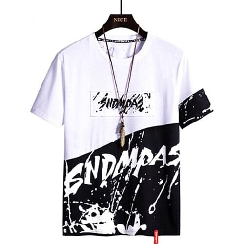 Plus size 9XL Summer new casual hip-hop T-shirt 100% cotton quality menswear vogue Print Top t-shirt O-Neck Mens short sleeves