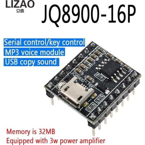 Speech Recognition Module JQ8900 can customize music intelligent speech broadcast USB recording serial MP3 recognition module