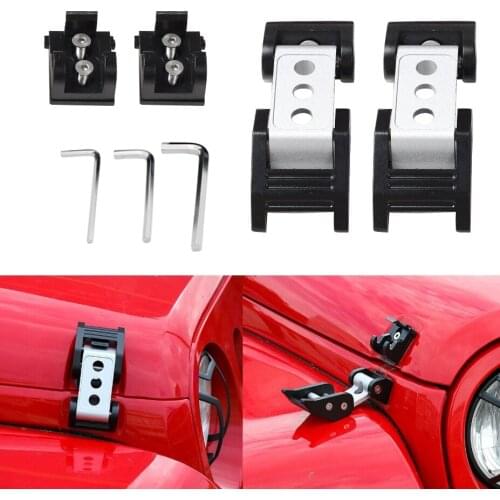 Metal Engine Hood Latch Lock Catches Kit for Jeep Wrangler JK Unlimited Rubicon 2008 -2017
