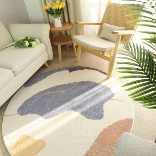 Nordic Round Carpet Shaggy Bedroom Bedside Rugs Living Room Carpet Study Decor Tatami Chair Floor Mat Soft Fluffy Rugs Kids Room