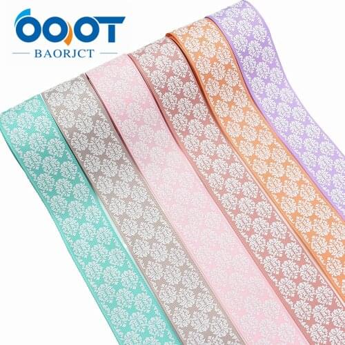 OOOT BAORJCT I-191214-2779,10yards 38mm,Colorful geometric Printed grosgrain Ribbons,Clothing bow cap DIY decorations materials