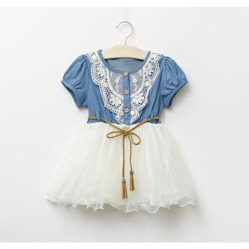 Toddler Baby Girls Dress Kids Girl Short Sleeve Lace Princess Tutu Dress Party Dresses 1-6Y