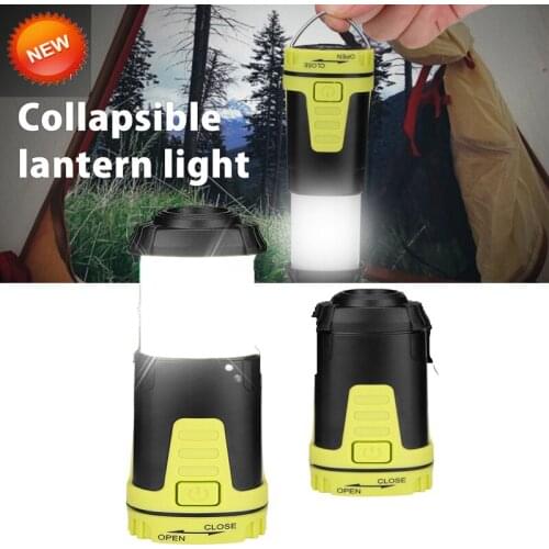 Portable Led Collapsible Camping Light Battery Operated Retractable Camping Lantern 5 Modes Lighting Outdoor Tent Lamp With Hook
