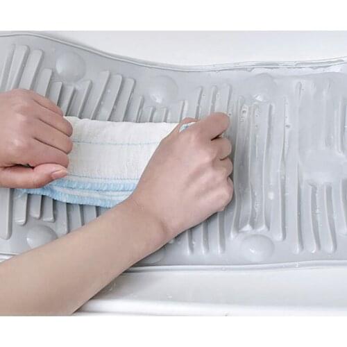 Practical Laundry Tool Portable Household Folding Mini Silicone Washboard Sucker Non-slip Laundry Mat Washing Board