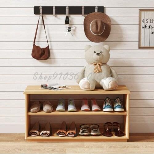 Nordic solid wood shoe cabinet can sit on the shoe changing stool oak door storage cabinet simple shoe rack household door door