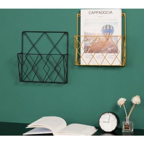 Modern metal wall bookshelf Rack Creative home bedroom wall shelf decorative shelves