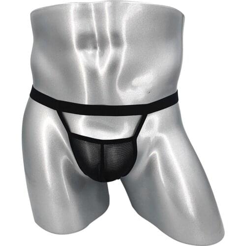 Backless Jockstrap Briefs Thong Mens Sexy Mesh Breathable Underwear G-String Penis Big Pouch Panties Buttocks Hollow Thongs