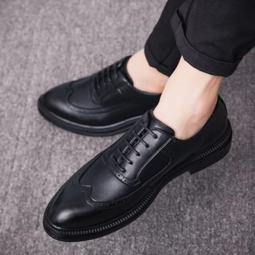 Summer chaussure home Oxford fashion brogue mens leather formal dress shoes mens comfortable office party shoes zapatos hombre