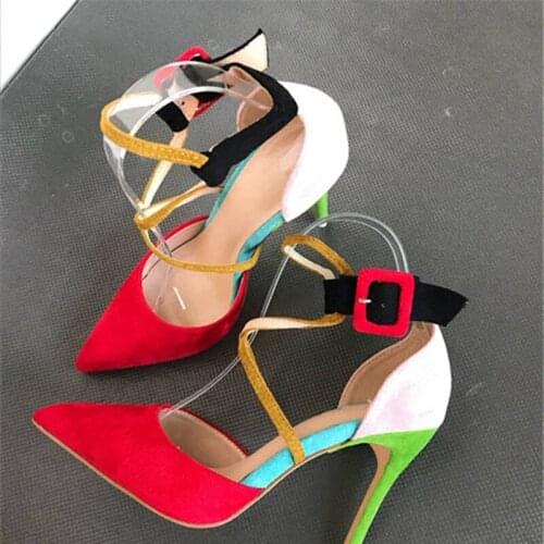 Woman Shoes 12cm High Heels Red Dress Shoes Ankle Strap Pumps Women Sexy Heeled Shoes Zapatos Mujer RM015 CHENSIR9