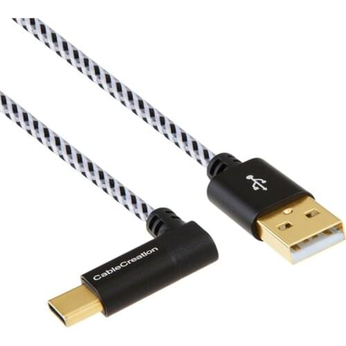 USB C to USB A Cable,Right Angle USB Type C Data and Charging Cord Compatible MacBook(Pro),Pixel XL,Galaxy S9/S9+/S10 & More