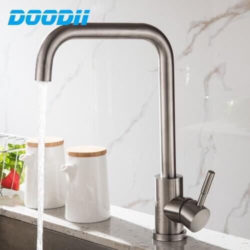 DOODII Rotatable Stainless Steel Kitchen Faucet Sink Faucet Drinking Water Faucet with Filtered Water Single Cold Mixing Faucet