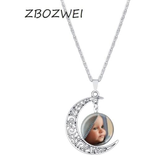 ZBOZWEI Movie jewelry Moon necklace vintage Cool style snow cartoon Elsa queen Anna princess pendant necklace Gift women