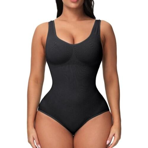 Women Full Body Shaper Waist Training Tights Slim Underwear Seamless Round Neck Jumpsuit Abdomen Tops