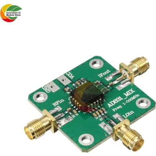 Ziqqucu AD831 High Frequency RF Mixer Module 1 -500MHz Bandwidth Dual Balanced Mixer Single Chip Radio Frequency Converter
