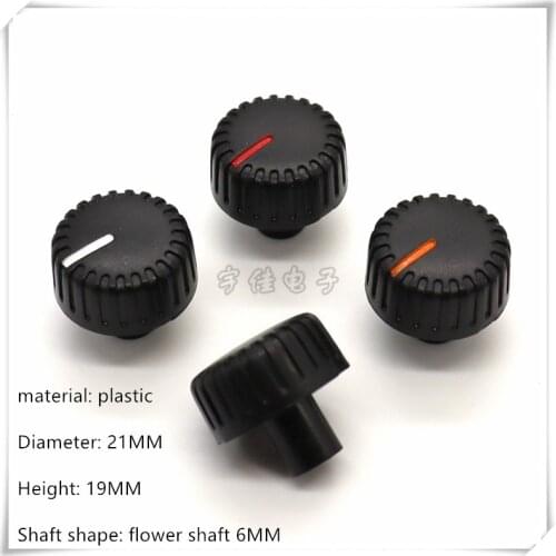 10 Piece 21×19MM plastic stripes black knob cap potentiometer encoder switch knob is suitable for flower shaft 6MM