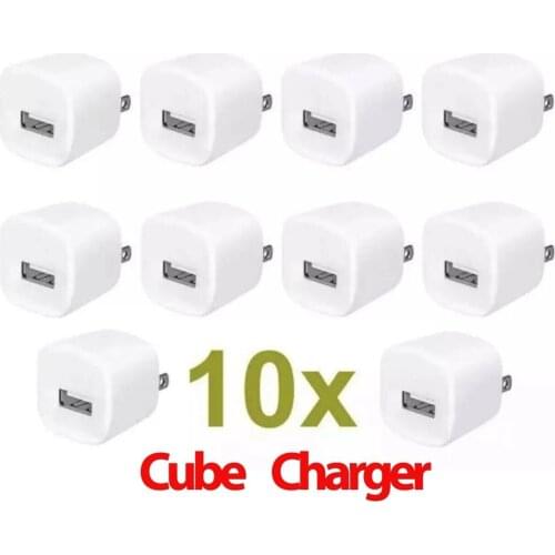 10pcs/lot US/EU Plug 5V 1A AC USB Charger Wall Power Adapter for Samsung for iphone HTC Cell Phones