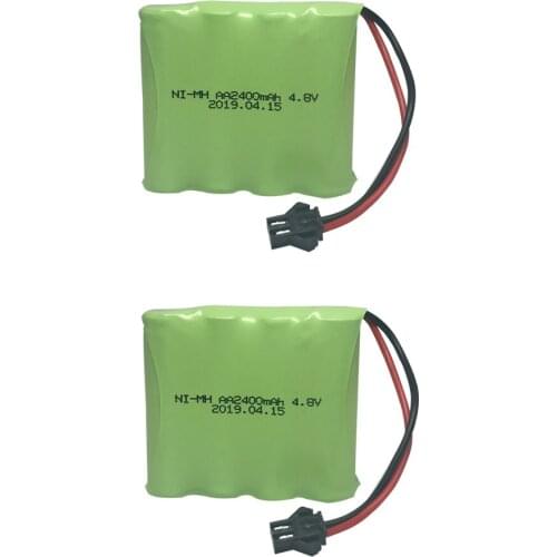 2PCS/lot 4.8V 2400mAh Ni-MH battery group RC toy electric lighting lighting security facilities AA 4.8 V battery For RC TOYS