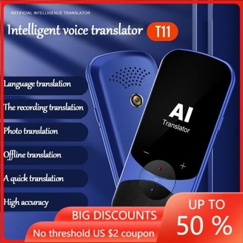 2021 New 106 Languages T11 Smart Voice Translator Real-time Multi-Language Speech Interactive Offline Translator Business Travel