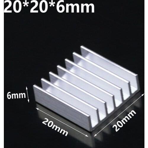 Gdstime 50pcs Aluminum Cooling Heat sinks 20*20*6mm IC Heatsink heat sink with 3M Tape For Computer Chip CPU