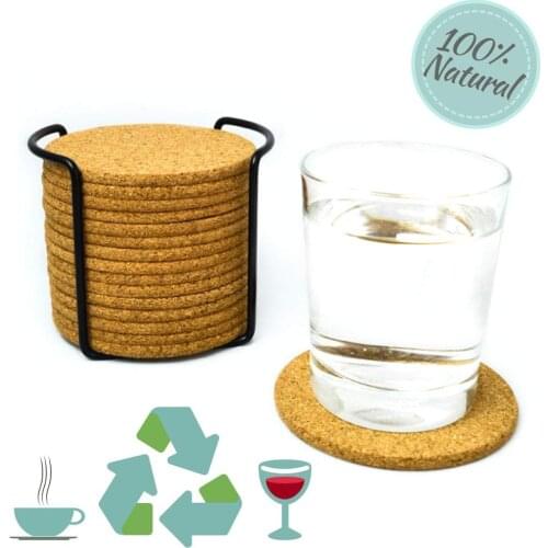6/10/20PC Natural Round Wooden Slip Slice Cup Mat Coaster Tea Coffee Mug Drinks Holder for DIY Tableware Decor Durable Pad