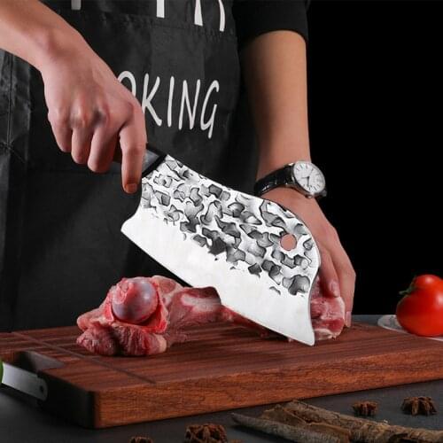8" Kitchen Chef Knife Forged Stainless Steel High Hardness Bone Chopping Knife Meat Cleaver Vegetables Slicer Butcher Knife