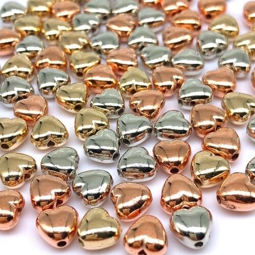 7mm 100/200pcs Bead Needlework Spacer Bead for Jewelry Findings (not Metal) Loose Bead Heart CCB Beads