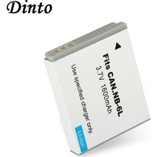 Dinto 1pc 1600mAh 3.7V Rechargeable Li-ion Battery NB-6LH NB-6L NB6L Digital Camera Battery for Canon PowerShot S90 SD770 D10