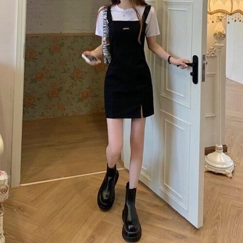 Womens Waist Bag Hip Belt Dress Short-sleeved Bottoming T-shirt Fried Street Suit