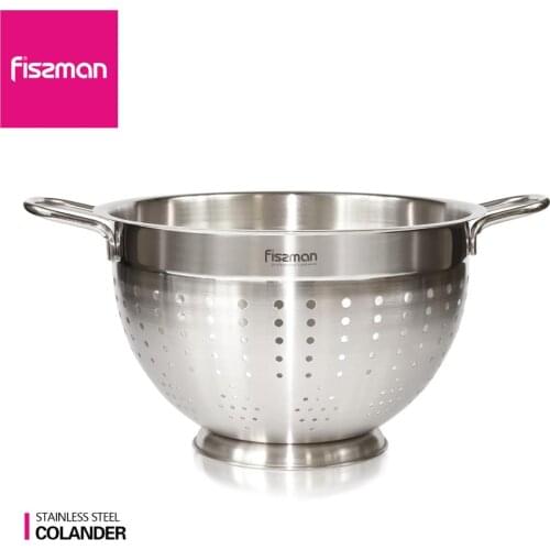 FISSMAN Stainless Steel Colander Fruit Vegetable Washing Basket Strainer Kitchen Storage