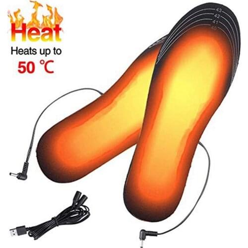 USB Charging Electric Heated Insoles Unisex Winter Warmer Foot For Shoes Heating Insole Boots Cuttable Rechargeable Heater Pads